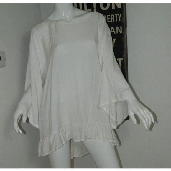 Sundress Brand Dress Cover Up Size XS/S White‎ Pink Tassels Ruffle Sleeve - Picture 8 of 11